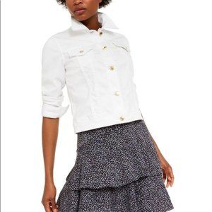 MICHAEL KORS WHITE CROPPED JEAN JACKET NWT